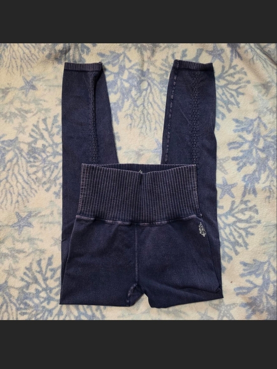 FP Movement by Free People Pants - Free people Navy Ribbed High-Waist Leggings